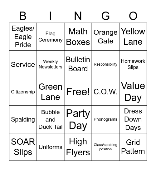 Legacy-isms Bingo Card