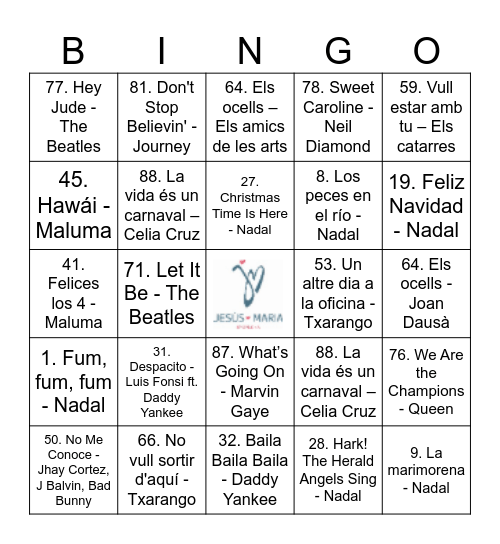 JM Bingo Card
