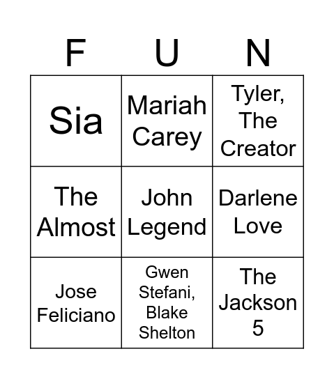 Green Bingo Card