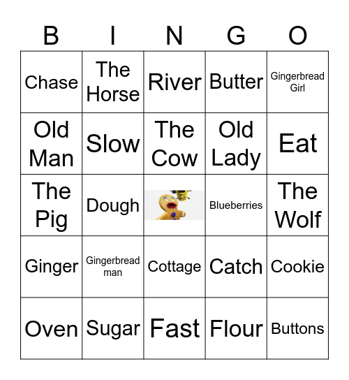 Gingerbread Man Bingo Card