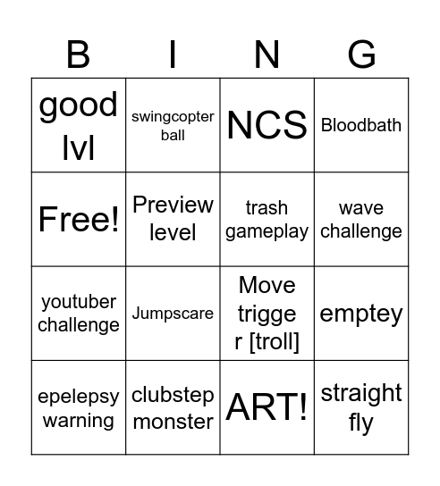 recent tab bingo Card