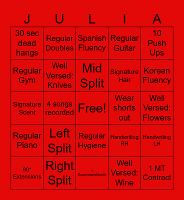 Build a Badass 2025 Bingo Card