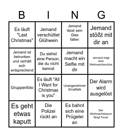 Das gar nicht peinliche Cinestar Weihnachts-Bingo Card