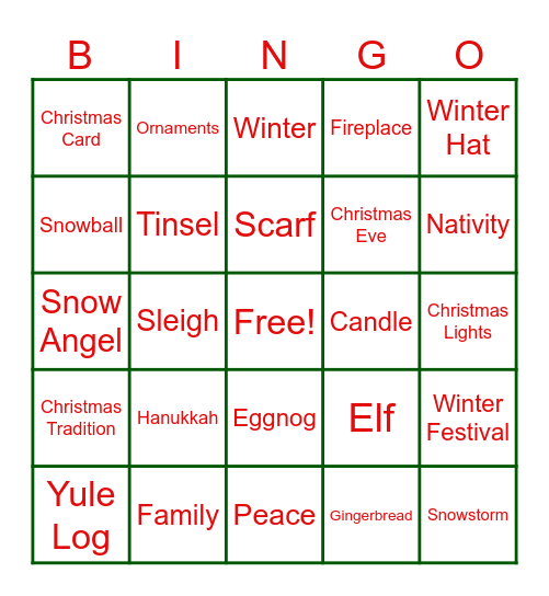 Christmas Bingo Card