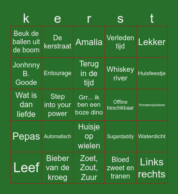 Kerst Aalberts Bingo Card