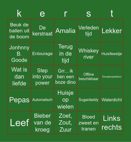 Kerst Aalberts Bingo Card