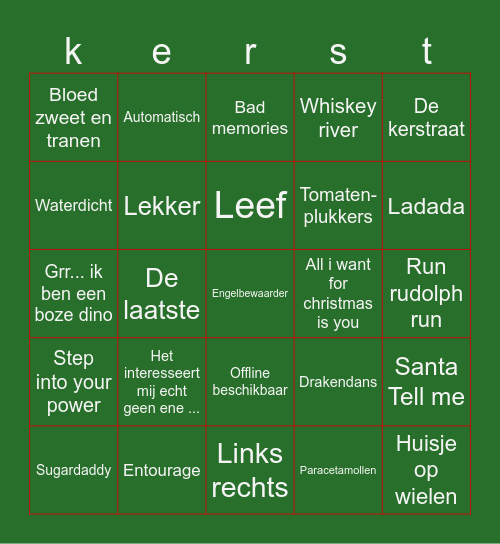 Kerst Aalberts Bingo Card