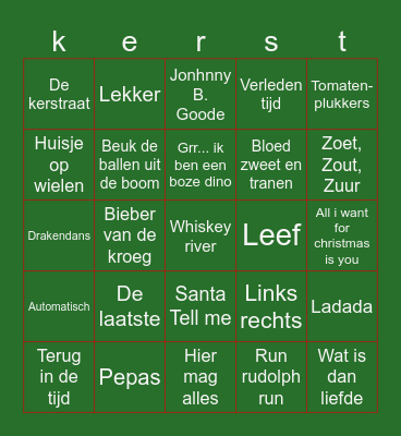 Kerst Aalberts Bingo Card