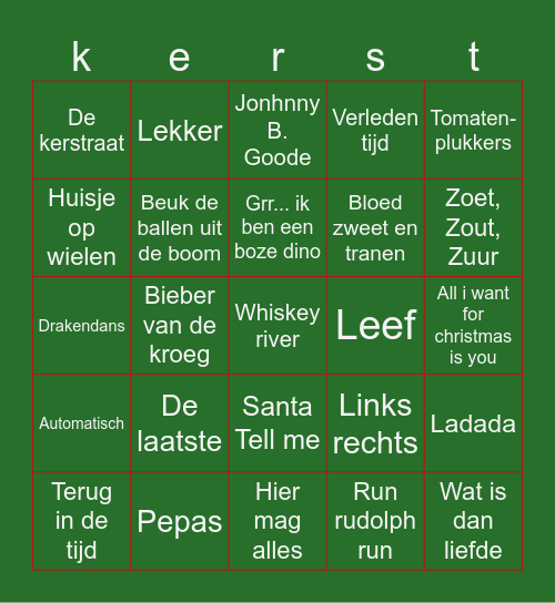 Kerst Aalberts Bingo Card