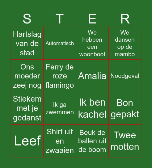 Kerst Huisman Bingo Card