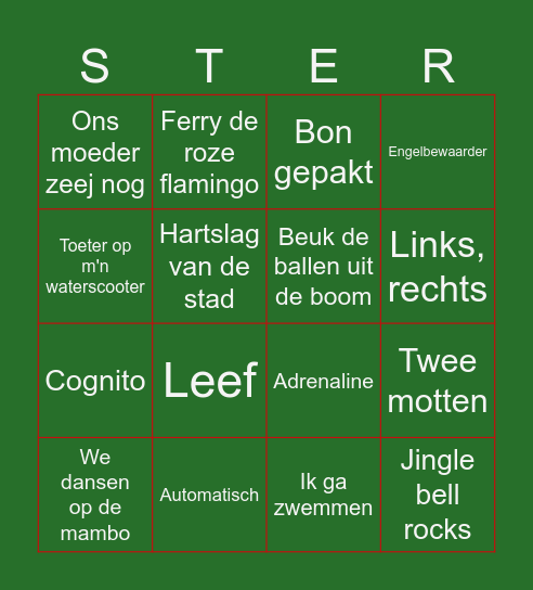 Kerst Huisman Bingo Card