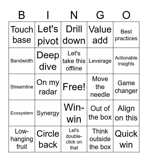 PI Planning 25.1 Bingo Card