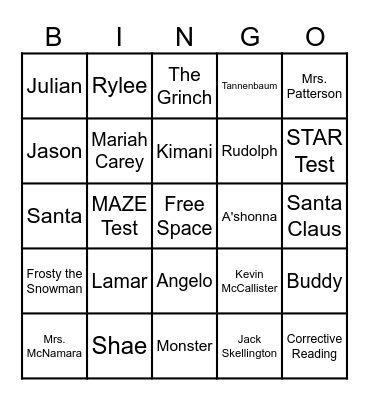 Christmas Classmate Bingo Card
