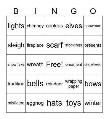 Christmas Bingo Card