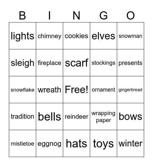 Christmas Bingo Card