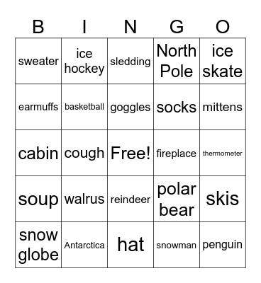 Room 216 Winter Bingo Card