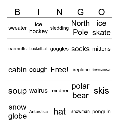 Room 216 Winter Bingo Card