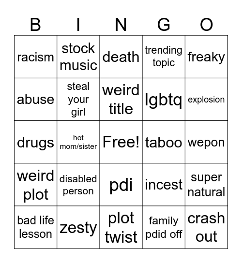 Tomorows teachings bingo Card