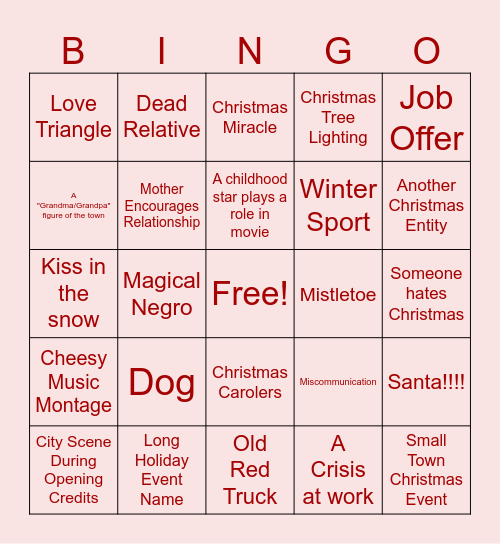 Hallmark Bingo Card