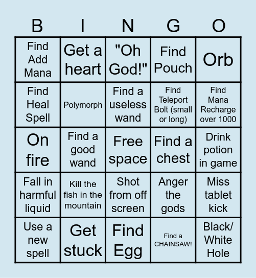 Noita Bingo Card