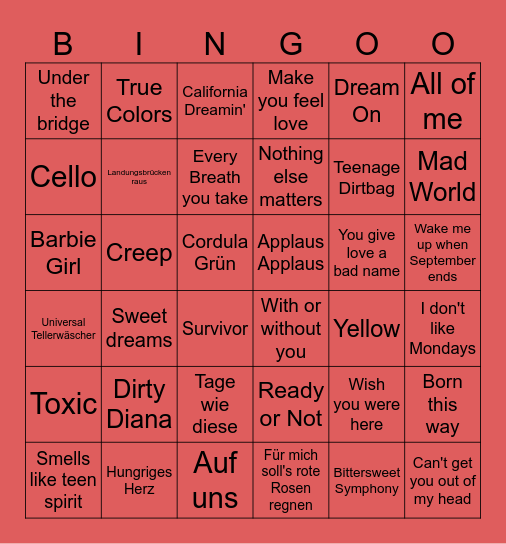 Weihnachten Bingo Card