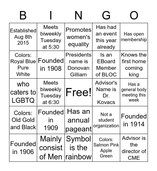 Multicultural Meet& Greet Bingo                                                     (All organizations will have more than one square to sign)     Bingo Card