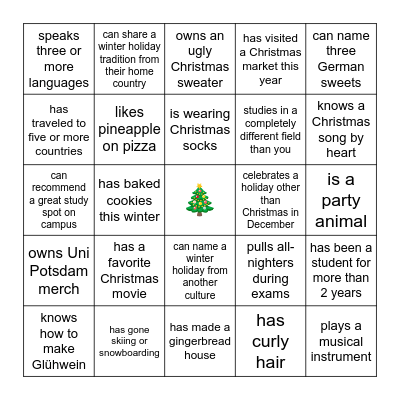 Find someone who... Bingo Card