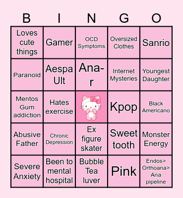 Jayngel Bingo Card