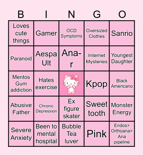 Jayngel Bingo Card