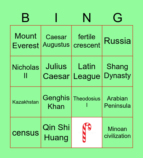 Bingo Page 1 Bingo Card