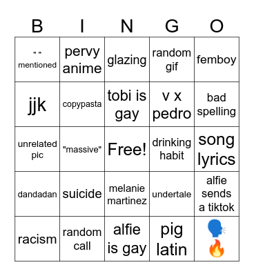 Group Chat Bingo Card
