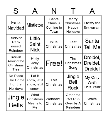 Christmas Bingo Card
