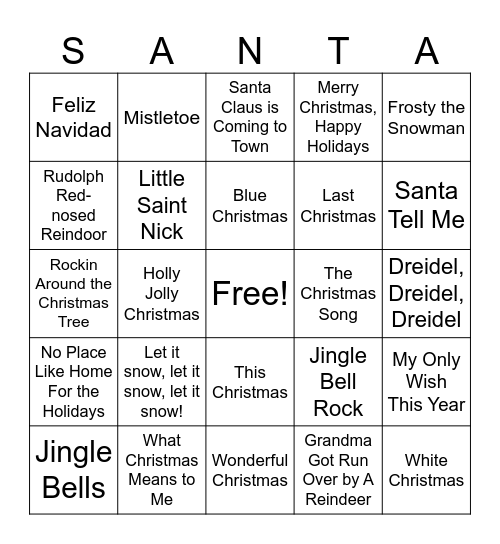 Christmas Bingo Card