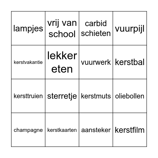 kerstbingooo Bingo Card