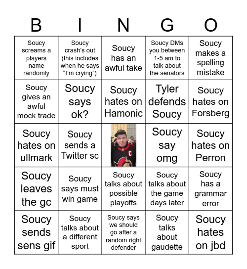 Soucy Sengo Bingo Card