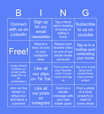 Seaside Capital BINGO Card