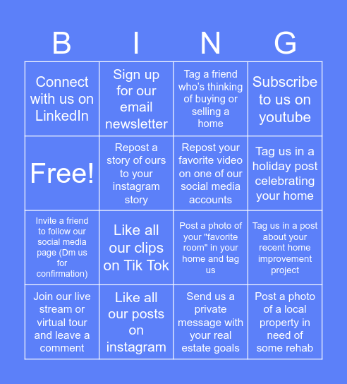 Seaside Capital BINGO Card