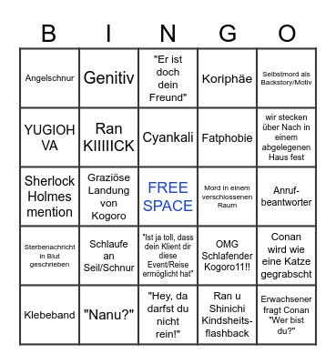 Detektiv Conan Bingo Card
