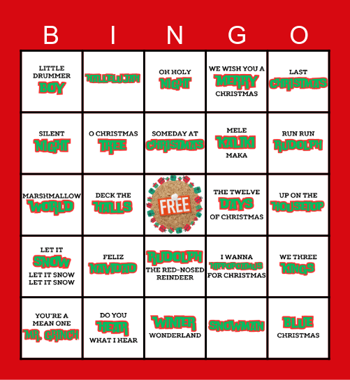 How well do you know your Christmas Tunes?! Bingo Card