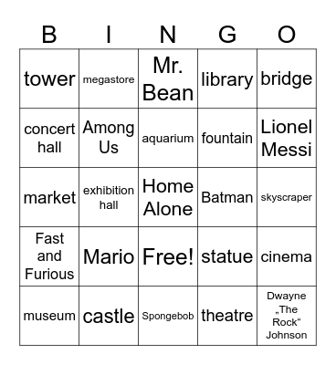 RELATIVE PRONOUNS Bingo Card