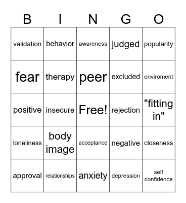 Peer approval Bingo Card