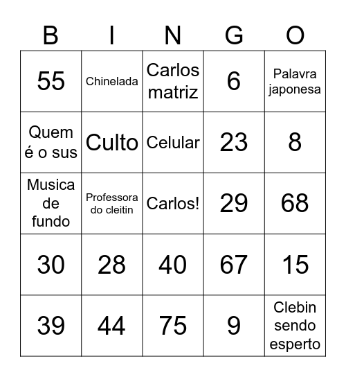 O victor magalhães Bingo Card