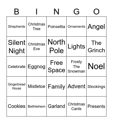 Christmas Bingo Card