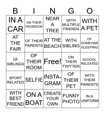 Photo Bingo Card
