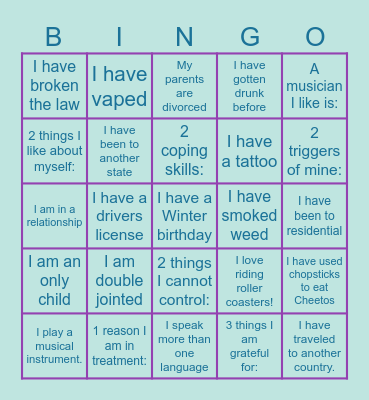 I have... Bingo Card