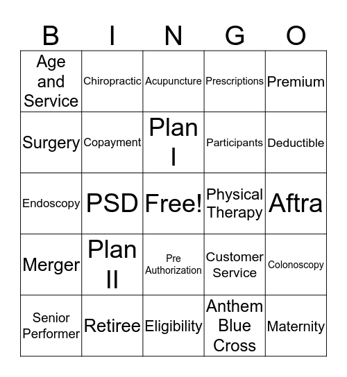 PSD Huddle  Bingo Card