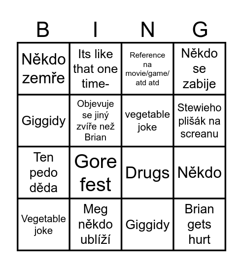 Nigro Bingo Card