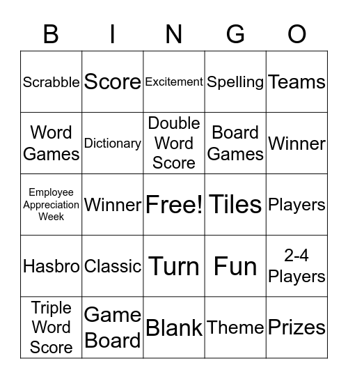 Scrabble Bingo! Bingo Card