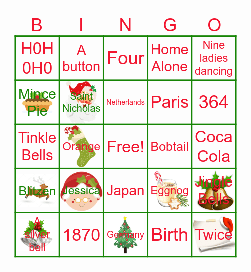 Holly Jolly HR Bingo Card