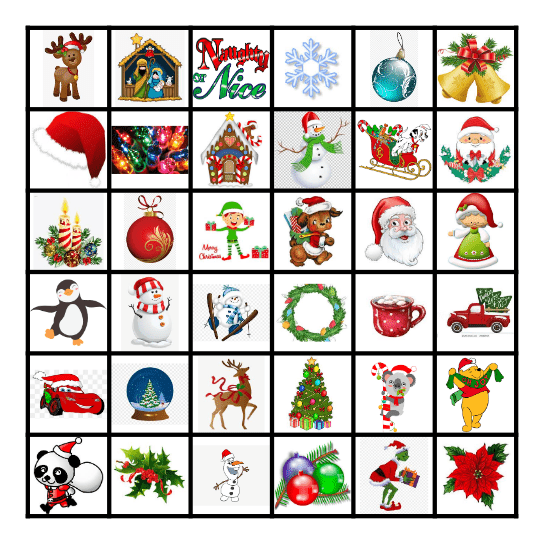 Gaither Family Christmas BINGO Card